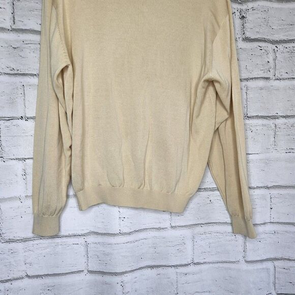 PRONTO UOMO Jumper Men's Medium Silk Blend Knitted Crew Neck Pullover Beige - Picture 5 of 11
